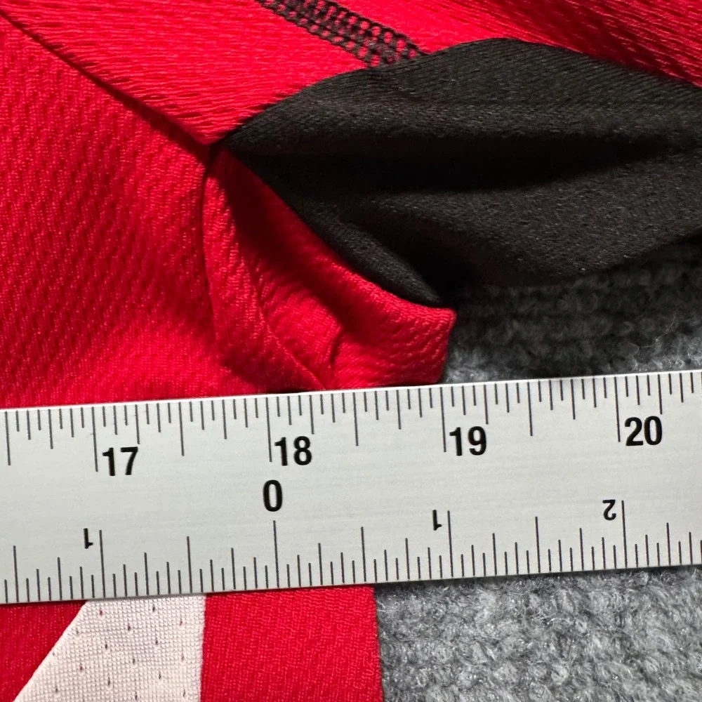 Protective Cycling Jersey Mens Medium Red White 1/2 Zip Short Sleeve Compression - Picture 6 of 8